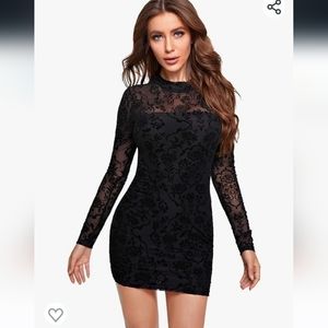 Black lace dress, LBD, Medium Tube dress with lace overlay